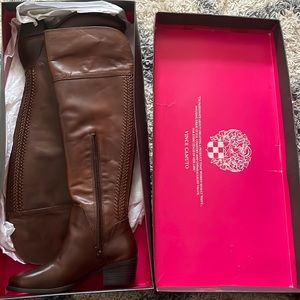 Vince Camuto 6.5 knee boots brown brand new